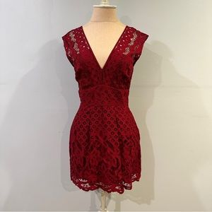 Free People One Million Lovers Lace Mini Dress